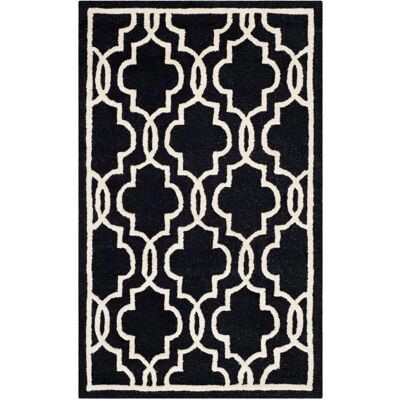 Safavieh Cambridge Teppich - Wolle, Handgetuftet, Schwarz & Elfenbein - Teppich Safavieh Cambridge Teppich - Wolle, Handgetuftet, Schwarz & Elfenbein - Teppich