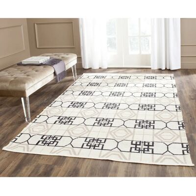 Safavieh Safa Vieh Collin Umweltfreundlicher Wohnzimmerteppich - 122 x 183 cm - Schwarz & Beige - Kunststoff - Innenbereich - Safavieh Safavieh Safa Vieh Collin Umweltfreundlicher Wohnzimmerteppich - 122 x 183 cm - Schwarz & Beige - Kunststoff - Innenbereich - Safavieh