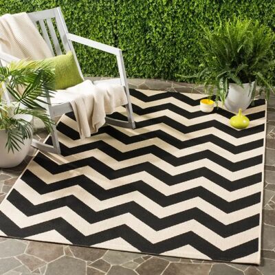Tapis Safavieh Noir/Beige pour intérieur & extérieur - Collection Courtyard - Publicité Tapis Safavieh Noir/Beige pour intérieur & extérieur - Collection Courtyard - Publicité
