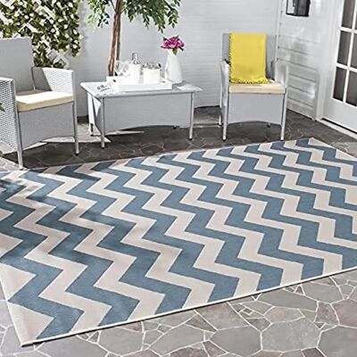 NADUVI Bleu & Beige Indoor/Outdoor Teppich 201x290 cm - Teppich NADUVI Bleu & Beige Indoor/Outdoor Teppich 201x290 cm - Teppich