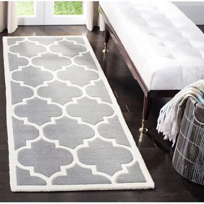 Safavieh Dunkelgrauer und Elfenbein Woolteppich - Teppich Safavieh Dunkelgrauer und Elfenbein Woolteppich - Teppich