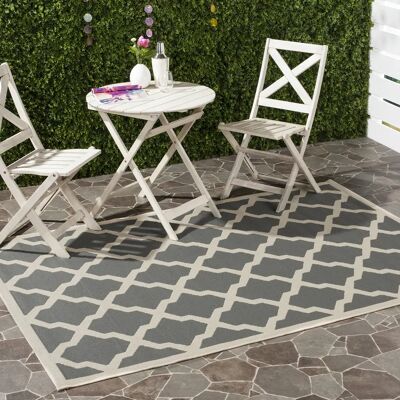 Safavieh Grau/Anthrazit & Beige Teppich - 300x200cm Innen/Außen - Moderner Synthetik Safavieh Grau/Anthrazit & Beige Teppich - 300x200cm Innen/Außen - Moderner Synthetik