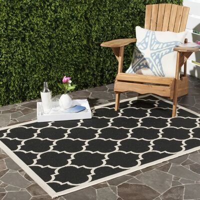 Safavieh - Courtyard - 160x230 cm - Schwarz/Beige - Teppich Safavieh - Courtyard - 160x230 cm - Schwarz/Beige - Teppich