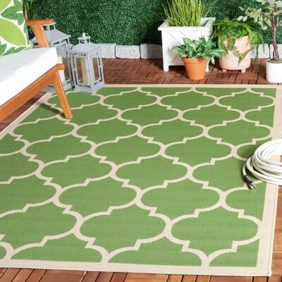 Safavieh Indoor/Outdoor-Teppich - Grün und Beige - Courtyard Collection Safavieh Indoor/Outdoor-Teppich - Grün und Beige - Courtyard Collection