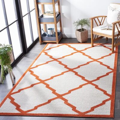 Alfombra rectangular de polipropileno beige de Safavieh - Interior y exterior 180x120 cm Alfombra rectangular de polipropileno beige de Safavieh - Interior y exterior 180x120 cm