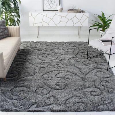Safavieh Modell Grau Zweifarbig Hoch-Tief Damast Teppich - Teppich Safavieh Modell Grau Zweifarbig Hoch-Tief Damast Teppich - Teppich