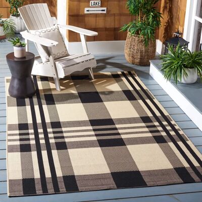 Safavieh Mendez Schwarz & Beige Teppich - Innen/Außen Safavieh Mendez Schwarz & Beige Teppich - Innen/Außen