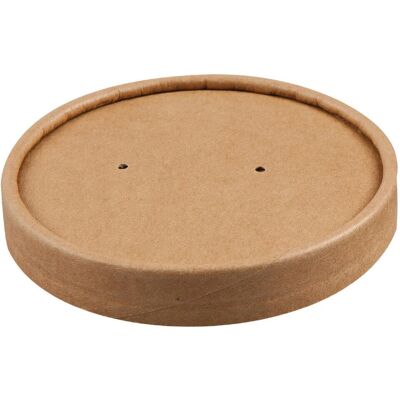 Couvercle Kraft pour Bol à Soupe - 225/350ml Recyclable Ventilé - Publicité Couvercle Kraft pour Bol à Soupe - 225/350ml Recyclable Ventilé - Publicité