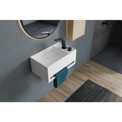 Bernstein PB2078 Lavabo sospeso in pietra solida - Bianco opaco Bernstein PB2078 Lavabo sospeso in pietra solida - Bianco opaco