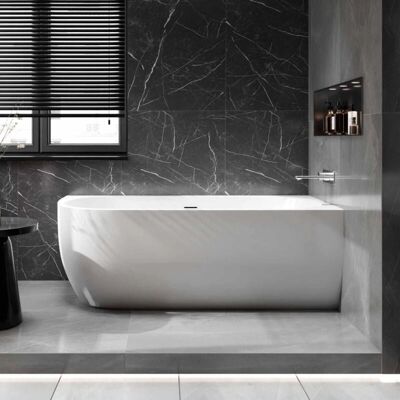 Baño de esquina Lena Corner Bernstein en acrílico blanco brillante - Recto - 170x75cm - Sin grifo ni sifón Baño de esquina Lena Corner Bernstein en acrílico blanco brillante - Recto - 170x75cm - Sin grifo ni sifón