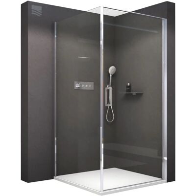 Douche d'angle Bernstein Nano - Verre trempé 8mm - Chrome - Publicité Douche d'angle Bernstein Nano - Verre trempé 8mm - Chrome - Publicité