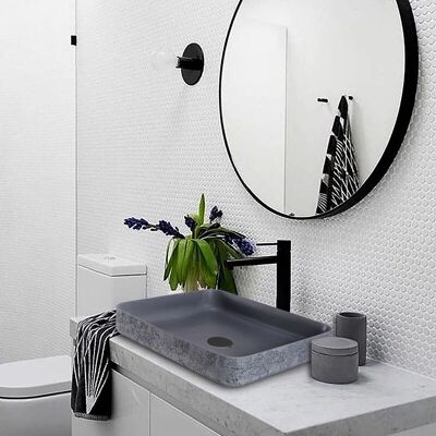 Lavabo in fusione minerale NT2524 grigio - 50x42x10cm Lavabo in fusione minerale NT2524 grigio - 50x42x10cm