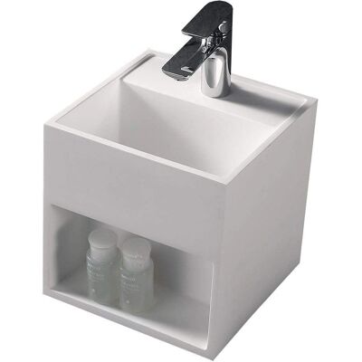 Bernstein Wandwaschbecken - Mineralguss - Weiß Matt - 30x30x30cm Bernstein Wandwaschbecken - Mineralguss - Weiß Matt - 30x30x30cm