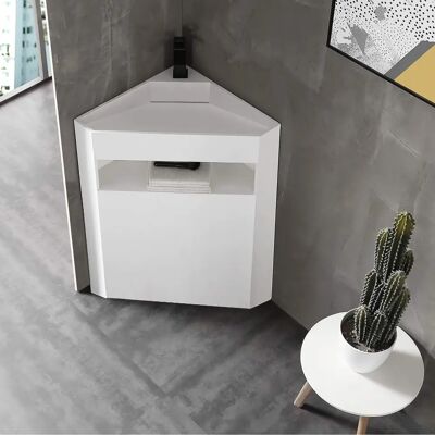 Bernstein TWZ70 - Lavabo d'angle en Surface Solide - 50x50x90 cm - Publicité Bernstein TWZ70 - Lavabo d'angle en Surface Solide - 50x50x90 cm - Publicité