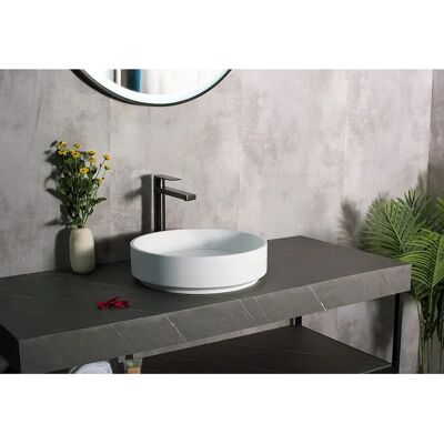 Bernstein Runder Waschbecken aus Solid Surface - 42x42x11cm Bernstein Runder Waschbecken aus Solid Surface - 42x42x11cm