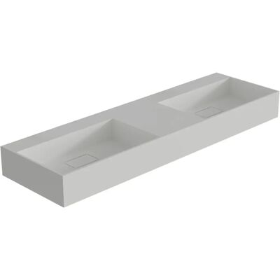 Bernstein Lavabo double mural - Blanc mat - 153cm - Publicité Bernstein Lavabo double mural - Blanc mat - 153cm - Publicité