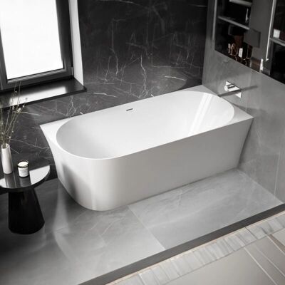 Bernstein - Bañera de esquina en acrílico 170x78x60cm Blanco brillo - Instalación derecha Bernstein - Bañera de esquina en acrílico 170x78x60cm Blanco brillo - Instalación derecha