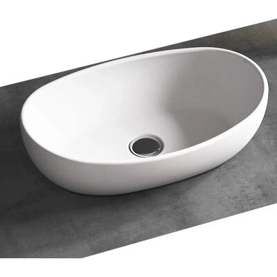 Bernstein TWA85 Lavabo de encimera en Solid Surface - Blanco Mate - Diseño Moderno Bernstein TWA85 Lavabo de encimera en Solid Surface - Blanco Mate - Diseño Moderno