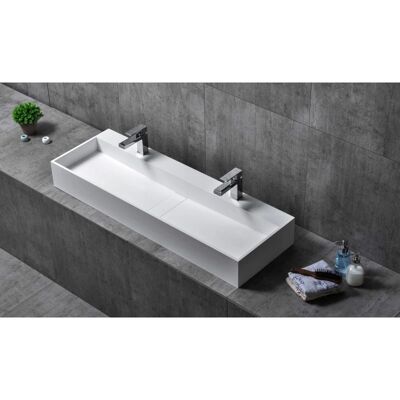 Bernstein Modello TWG07 Lavabo doppio in fusione minerale - Bianco opaco Bernstein Modello TWG07 Lavabo doppio in fusione minerale - Bianco opaco