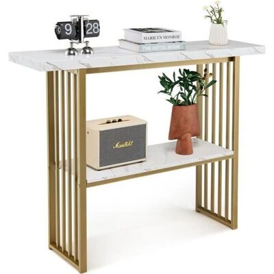 COSTWAY Moderne Falsk Marmor Entré Konsole - 120cm COSTWAY Moderne Falsk Marmor Entré Konsole - 120cm