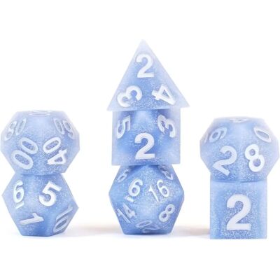 Metallic Dice Games Glacial Debris Sharp Edge Dice - 7 pcs Metallic Dice Games Glacial Debris Sharp Edge Dice - 7 pcs