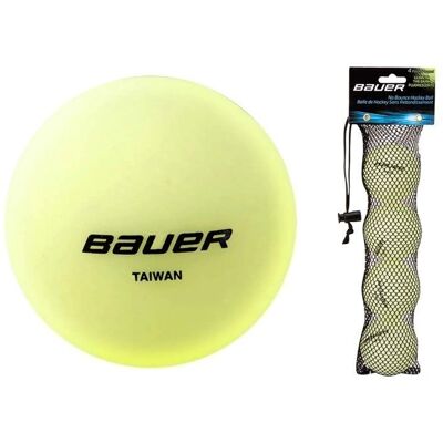 Bauer - 4 Pack No Bounce - Glow - Street - Hockey Balls - Publicité Bauer - 4 Pack No Bounce - Glow - Street - Hockey Balls - Publicité