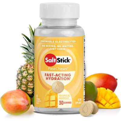 SaltStick FastChews Électrolytes - 60 Comprimés - Mangue Tropicale - Publicité SaltStick FastChews Électrolytes - 60 Comprimés - Mangue Tropicale - Publicité