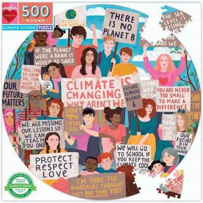Eeboo Round Puzzle - Climate Action, 500 pc - Puzzle Eeboo Round Puzzle - Climate Action, 500 pc - Puzzle