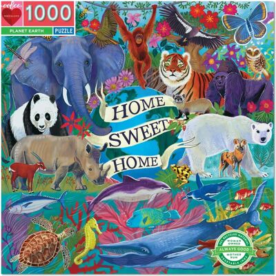 Puzzle Carré Eeboo - Planète Terre Puzzle Carré Eeboo - Planète Terre