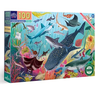 eeBoo Amour des Requins Puzzle 100 Pièces - Publicité eeBoo Amour des Requins Puzzle 100 Pièces - Publicité