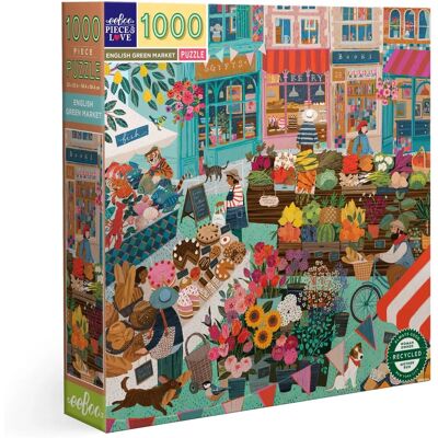 eeBoo Puzzle 1000 Deler Grønn Marked eeBoo Puzzle 1000 Deler Grønn Marked