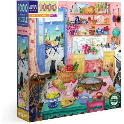 eeBoo Pink Kitchen Puzzle - 1000 Stück - Künstlerin: Maria Over eeBoo Pink Kitchen Puzzle - 1000 Stück - Künstlerin: Maria Over