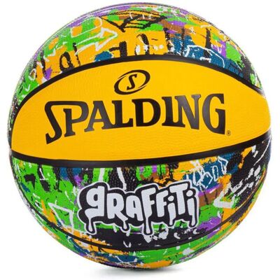 Ballon de Basket Spalding Graffiti - Jaune - Unisexe - Publicité Ballon de Basket Spalding Graffiti - Jaune - Unisexe - Publicité