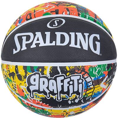 Spalding Regenbogen Graffiti Gummibasketball - Größe 5 Spalding Regenbogen Graffiti Gummibasketball - Größe 5
