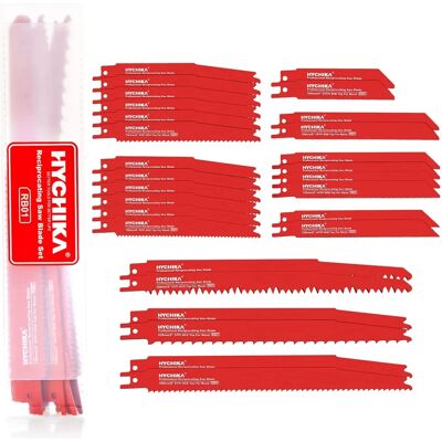 HYCHIKA Lames de Scie de Haute Qualité - 32 pcs pour Bois & Métal - Publicité HYCHIKA Lames de Scie de Haute Qualité - 32 pcs pour Bois & Métal - Publicité