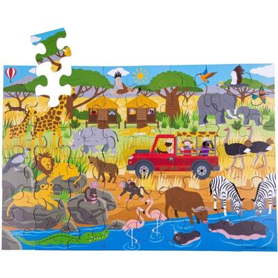 Bigjigs Toys Kinder Holz Afrikanisches Abenteuer Boden - Puzzle Bigjigs Toys Kinder Holz Afrikanisches Abenteuer Boden - Puzzle