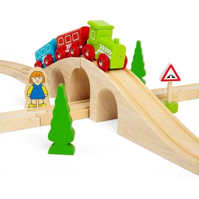 Bigjigs Holzbahn Figur-acht Zug Set - Mehrfarbig, 40 Stück Bigjigs Holzbahn Figur-acht Zug Set - Mehrfarbig, 40 Stück