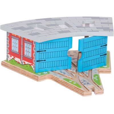 Bigjigs Rail Dreifachmaschinenhalle - Zugaufbewahrung & Spielzubehör Bigjigs Rail Dreifachmaschinenhalle - Zugaufbewahrung & Spielzubehör