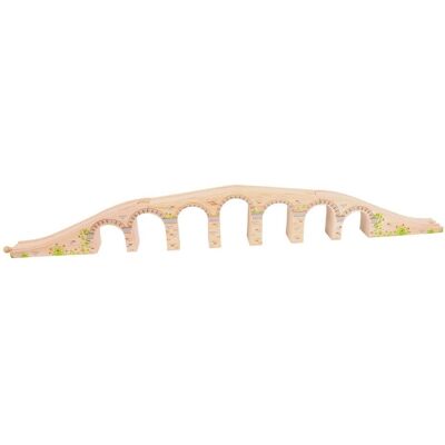 Bigjigs Holzbahnviadukt - Zugbrücke, 7-Bögen, 69,5cm Bigjigs Holzbahnviadukt - Zugbrücke, 7-Bögen, 69,5cm