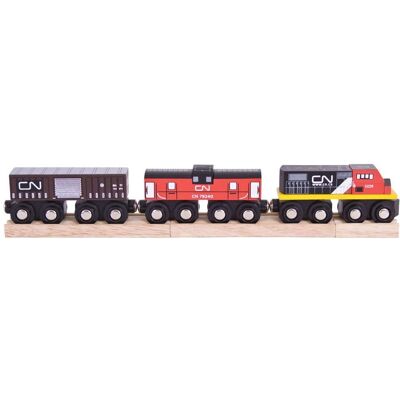 Bigjigs Holz-Eisenbahn CN Zug - Holzbahnset für Kinder Bigjigs Holz-Eisenbahn CN Zug - Holzbahnset für Kinder