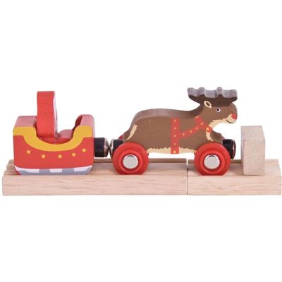 Bigjigs Rail Santa Sleigh with Reindeer - Train Set Bigjigs Rail Santa Sleigh with Reindeer - Train Set