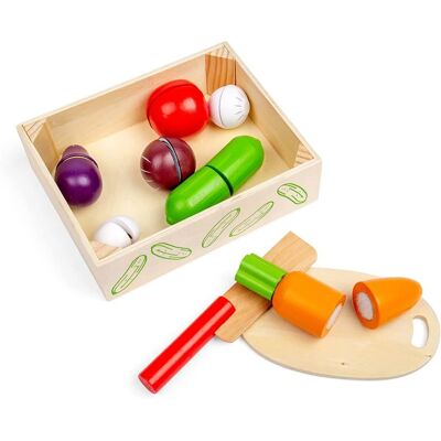 Bigjigs Holzspielzeugset - Sicheres Messer, 7 Gemüsesorten Bigjigs Holzspielzeugset - Sicheres Messer, 7 Gemüsesorten