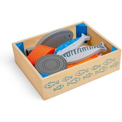 Bigjigs Holzbox mit Fisch - Holzspielzeug Bigjigs Holzbox mit Fisch - Holzspielzeug