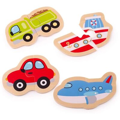 Puzzle BIGJIGS TOYS - moyens de transport, 8 pièces - Publicité Puzzle BIGJIGS TOYS - moyens de transport, 8 pièces - Publicité
