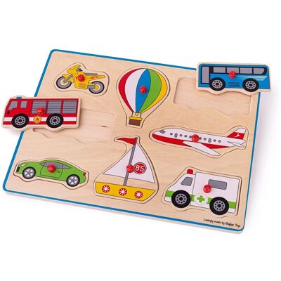 Bigjigs Toys Chunky Lift Out Puzzle - Transport Bigjigs Toys Chunky Lift Out Puzzle - Transport