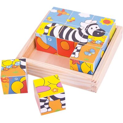 Bigjigs Toys Holz-Safari-Würfelpuzzle - 6x 9-Teil Kinderpuzzle Bigjigs Toys Holz-Safari-Würfelpuzzle - 6x 9-Teil Kinderpuzzle