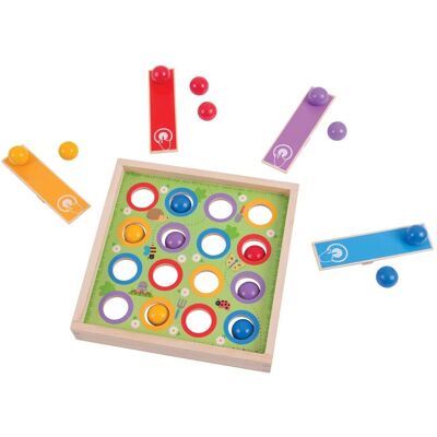 Bigjigs Holz Geschicklichkeits- und Zielspiel - Bunte Kugeln Bigjigs Holz Geschicklichkeits- und Zielspiel - Bunte Kugeln