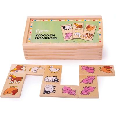 Bigjigs Toys Farm Dominoes - Wooden Game for Kids Bigjigs Toys Farm Dominoes - Wooden Game for Kids