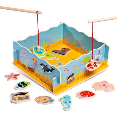 Bigjigs Toys Magnetic Fishing Game - Wooden Ocean Fish Puzzle Bigjigs Toys Magnetic Fishing Game - Wooden Ocean Fish Puzzle