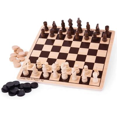 Bigjigs Spielset Schach und Dame - Brettspiel Bigjigs Spielset Schach und Dame - Brettspiel